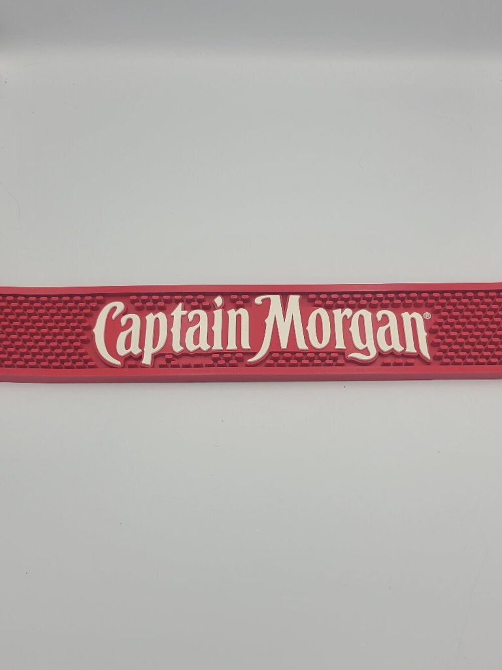 Captain Morgan Spiced Rum Rubber Bar Mat Rail Spill Tray Home Pub Runner Red 20"